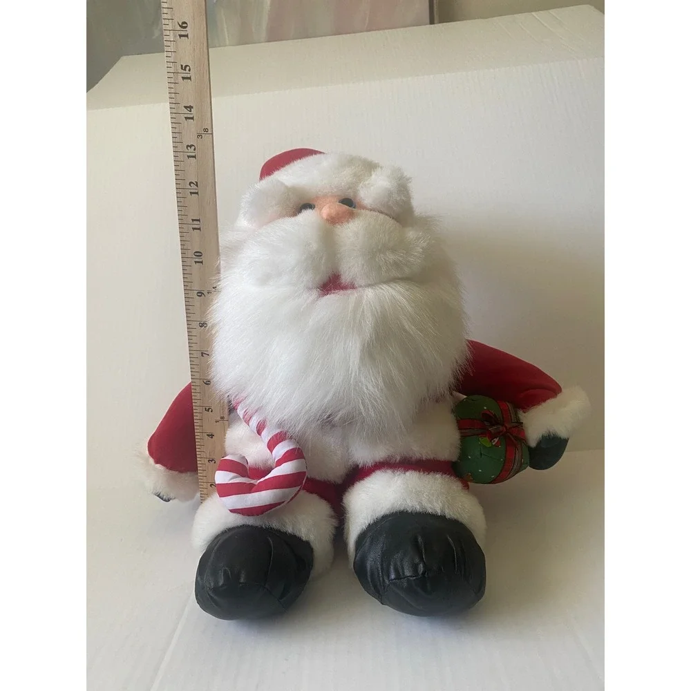 Santa Claus America Wego 14 Inch with Gift Box and Candy Cane XS1277 Red White